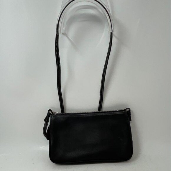 Coach  7578 BLACK LEATHER ADJUSTABLE STRAP ZIP TOP LINED CROSSBODY B - Picture 4 of 8